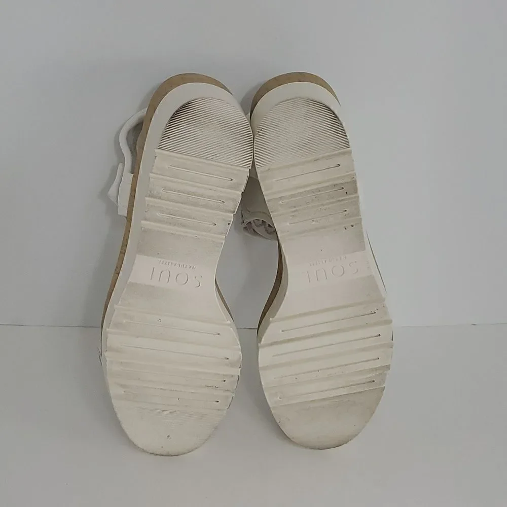 Soul Naturalizer Glitz Wedge Sandal White Grey Size 9M